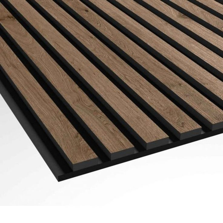Acoustic Wooden Slat Panel – Valnut, Black Felt