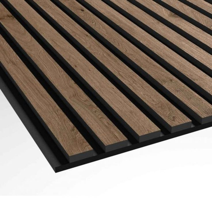 Acoustic Wooden Slat Panel - Valnut, Black Felt