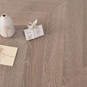 Wirebrushed Chevron Wood Flooring